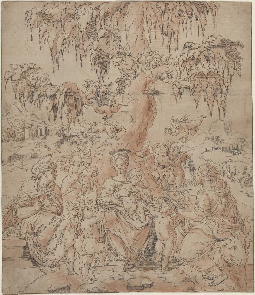 Madonna and Child with Saints John and Luke — Jean Cousin the Younger