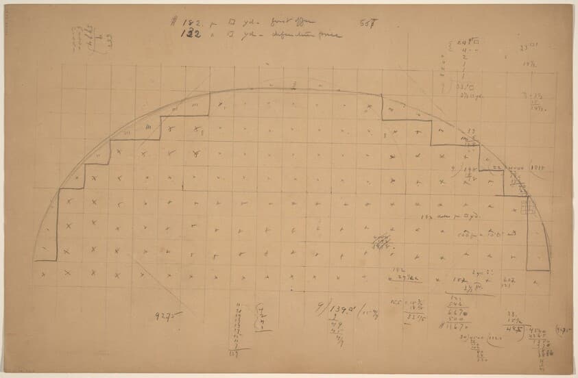 Diagram of a Lunette [verso] — Charles Sprague Pearce