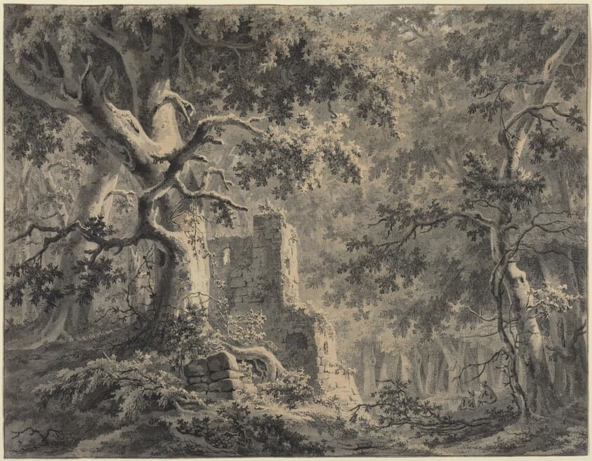Ruins by a Woodland Stream — Paulus van Liender