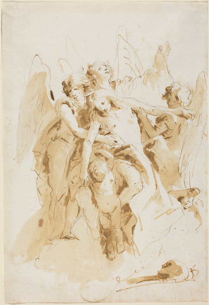 Saint Mary Magdalene Lifted by Angels — Giovanni Battista Tiepolo
