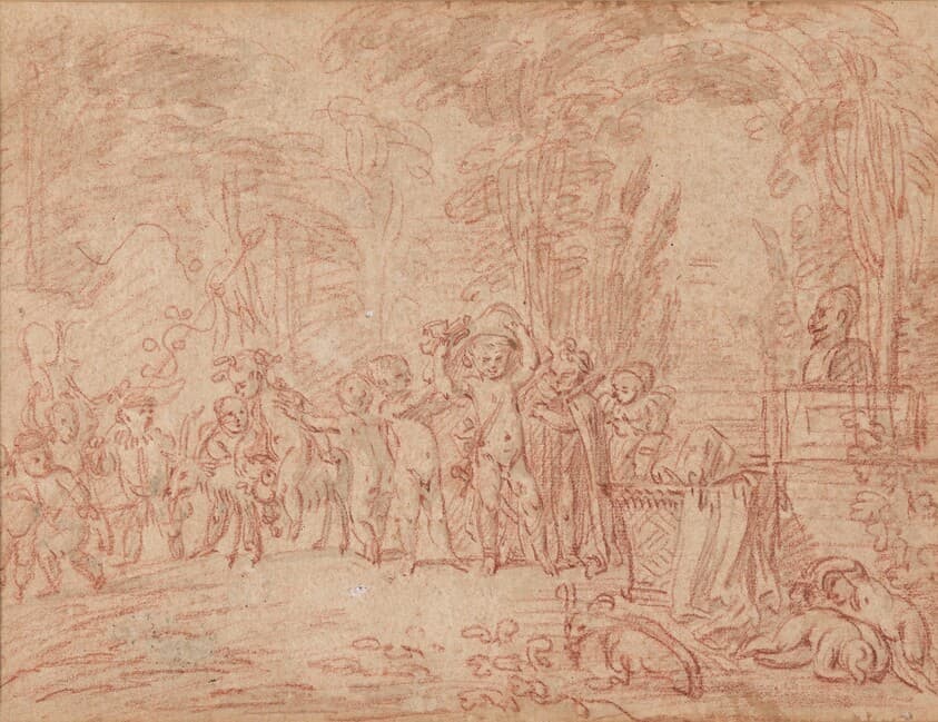 Children Parodying a Triumph of Bacchus — Antoine Watteau