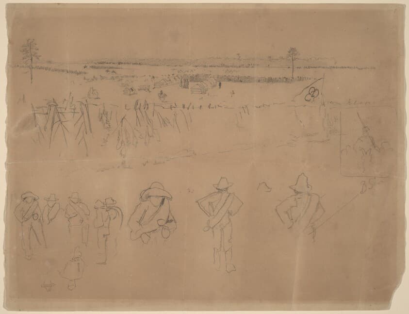 Line-ups and Trenches [recto] — Winslow Homer