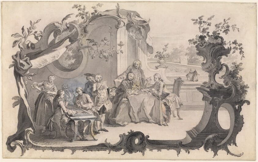 An Elegant Company Playing Board Games — Johann Esaias Nilson
