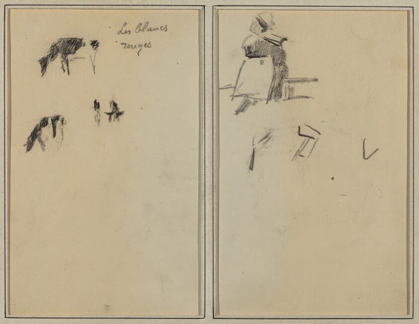Two Cows; A Seated Breton Woman [verso] — Paul Gauguin
