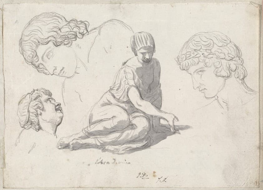 Dice-Thrower and Other Studies after Ancient Sculptures — Jacques-Louis David