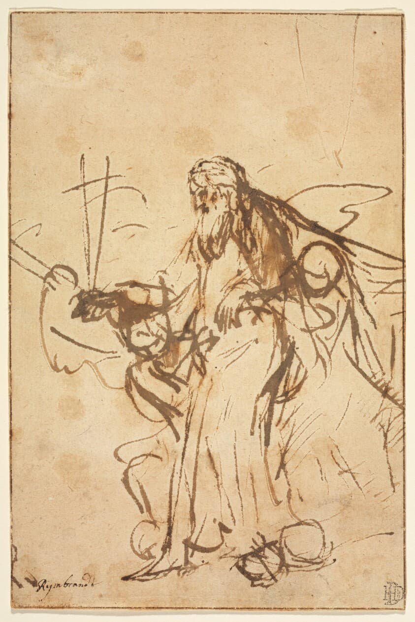God the Father Supported by Angels — Rembrandt van Rijn