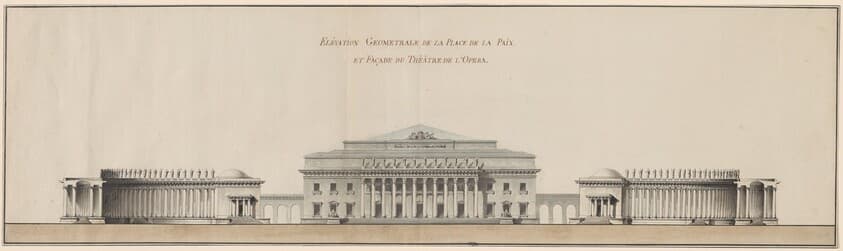 Geometrical Elevation of the Peace Plaza and Façade of the Opera House — Giacomo Quarenghi