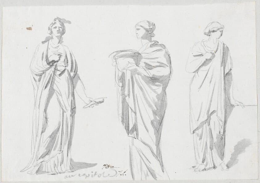 A Muse and Two Female Figures — Jacques-Louis David