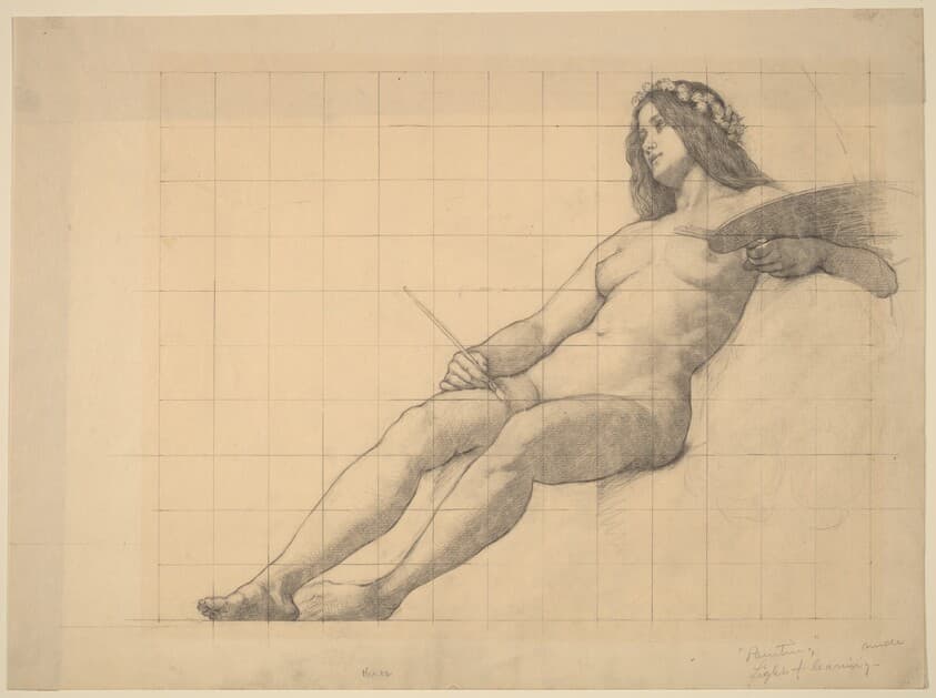 Reclining Female Nude Study for "Painting" — Kenyon Cox
