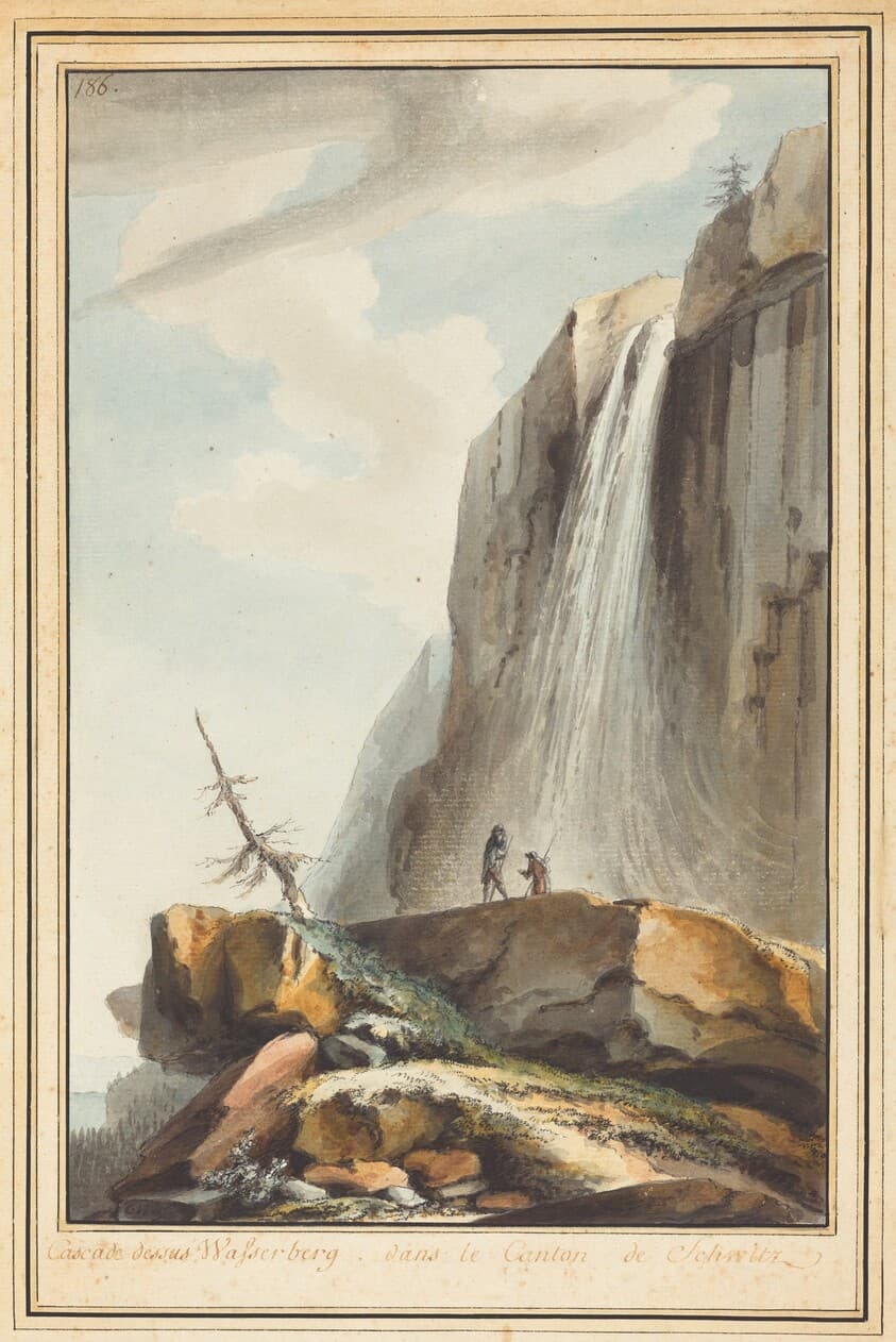 Cascade dessus Wasserberg (Waterfall above Wasserberg) — Caspar Wolf