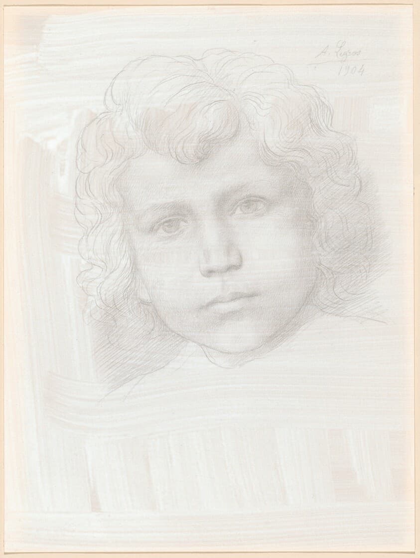 Study of Cupid (Head of a Girl) — Alphonse Legros