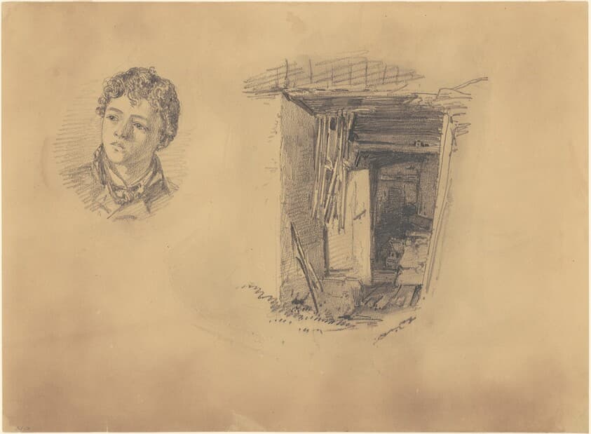 Head of a Boy; and the Entrance to a Shack — John Singer Sargent