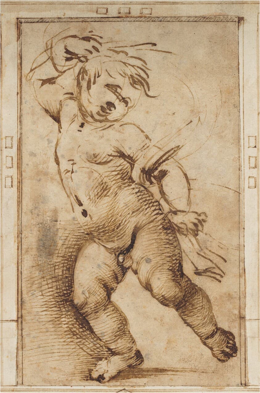 Dancing Putto Holding a Drapery — Filippino Lippi