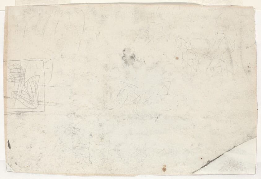Figure on Horseback and Other Studies [verso] — Winslow Homer