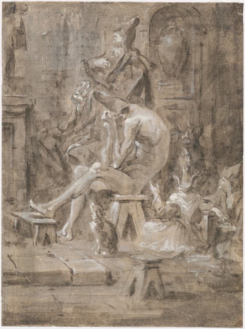 A Penitent at a Quaker Sermon — Alessandro Magnasco