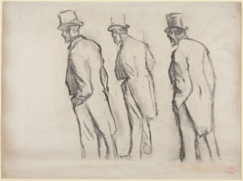 Three Studies of Ludovic Halévy Standing — Edgar Degas