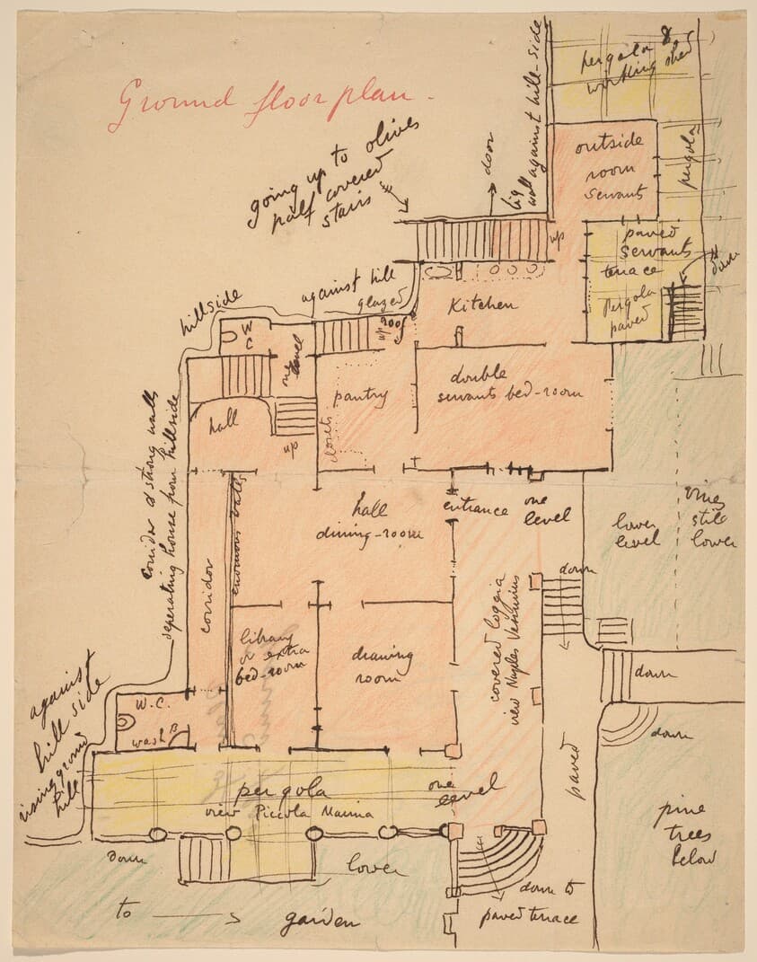 Ground Floor Plan for Torre Quatro Venti — Elihu Vedder