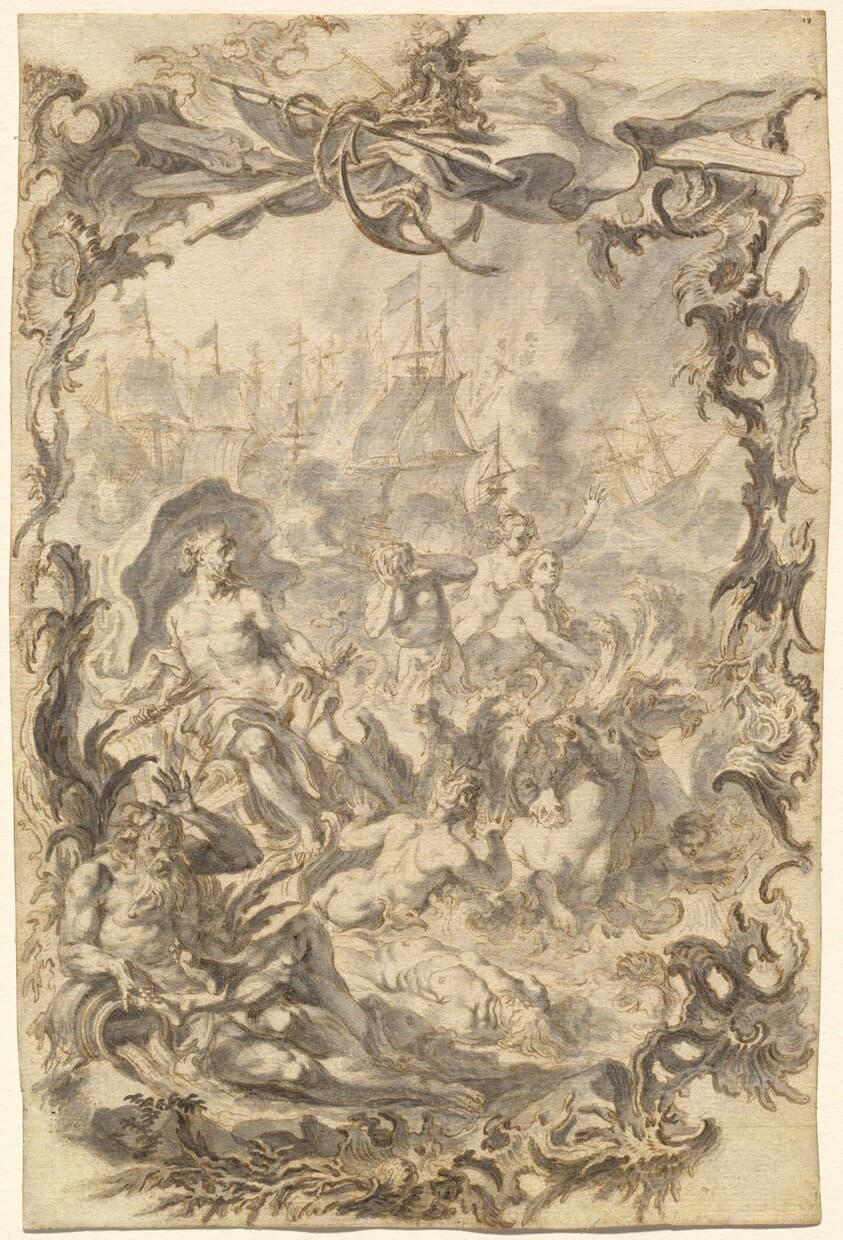 The Horrors of War: A Sea Battle — Gottfried Bernhard Götz
