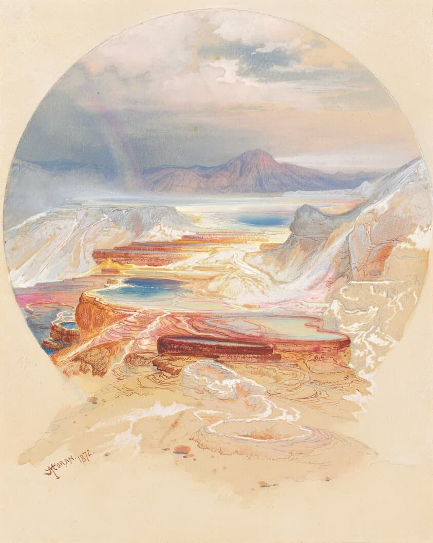 Minerva Terrace, Yellowstone — Thomas Moran