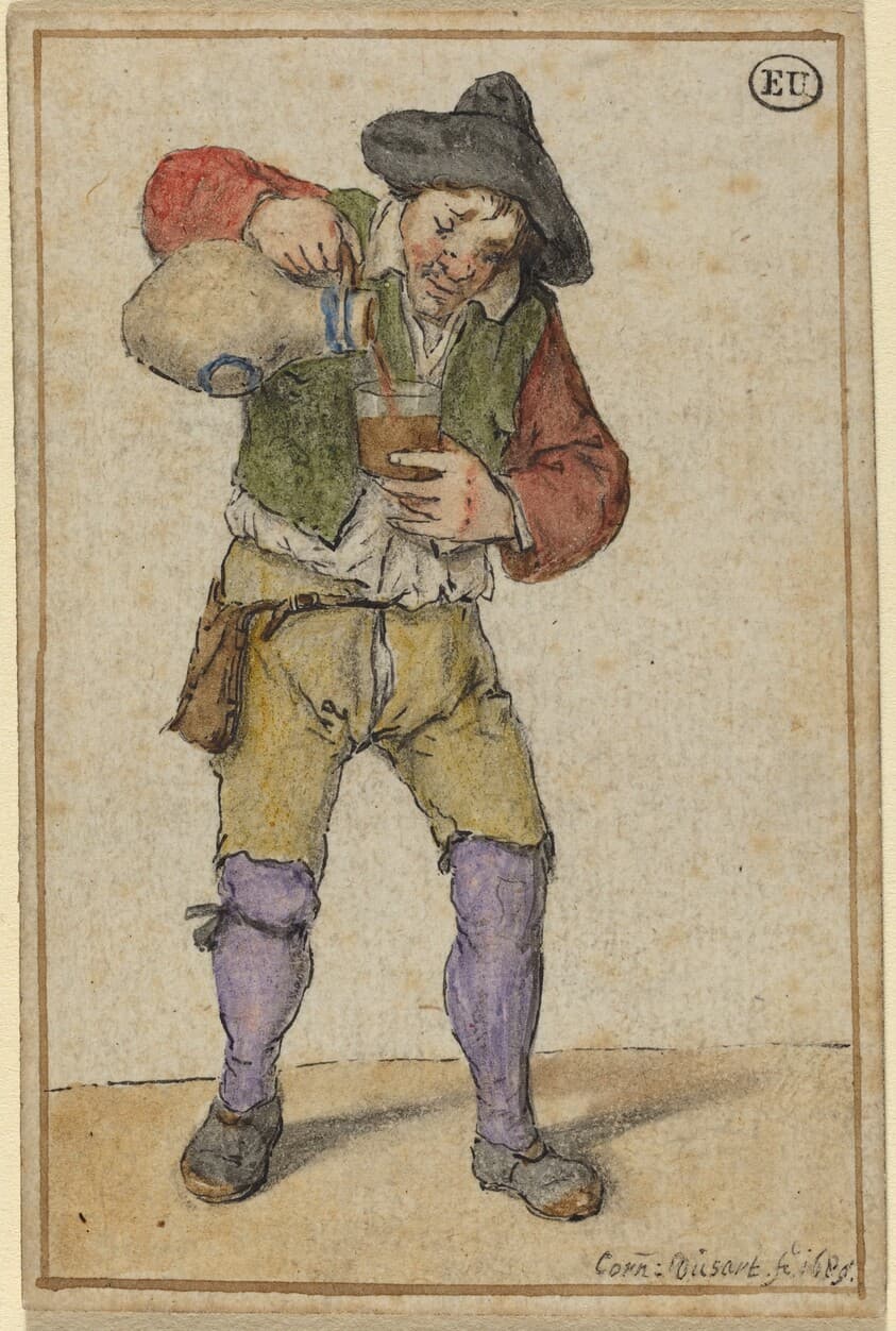 Peasant Filling a Glass — Cornelis Dusart