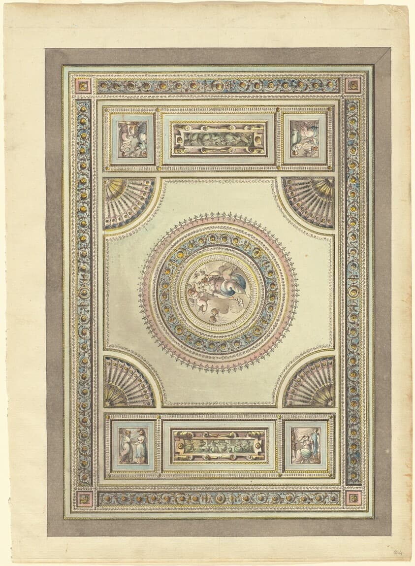 An Ornate Ceiling with an Allegory of Spring — Giacomo Quarenghi