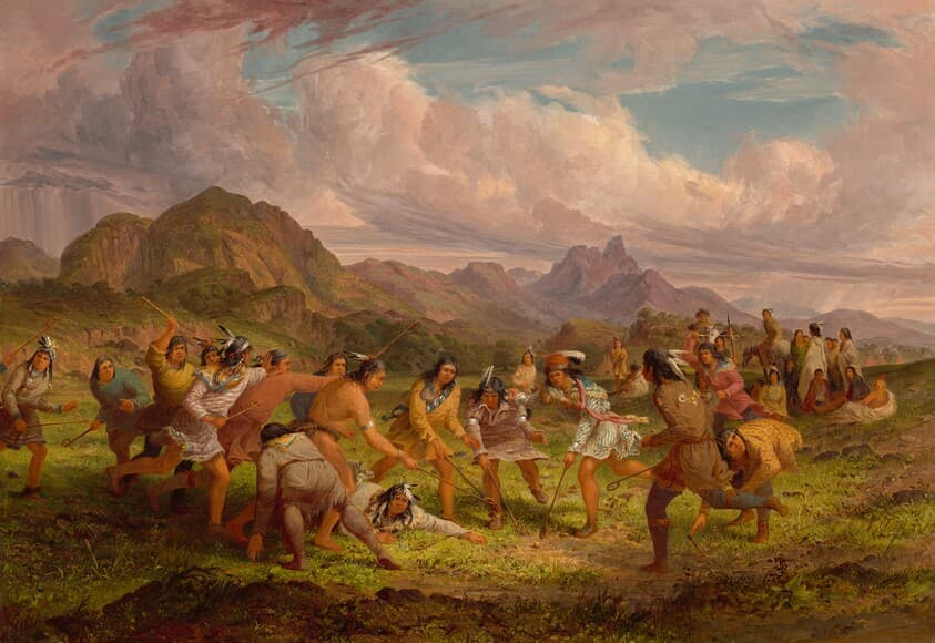 Ball Playing among the Sioux Indians — Seth Eastman