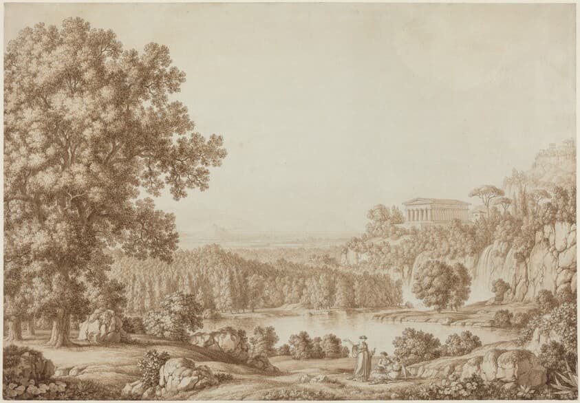 Arcadian Landscape with a Doric Temple — Christoph Heinrich Kniep