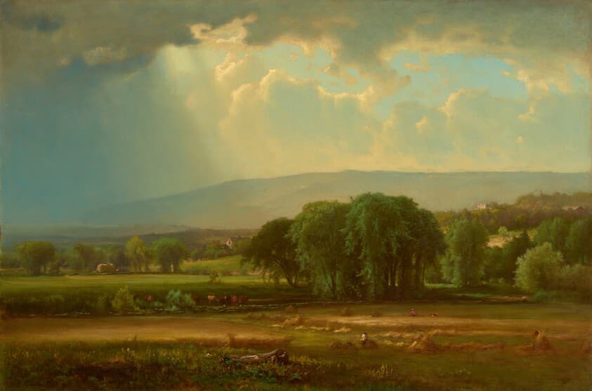 Harvest Scene in the Delaware Valley — George Inness