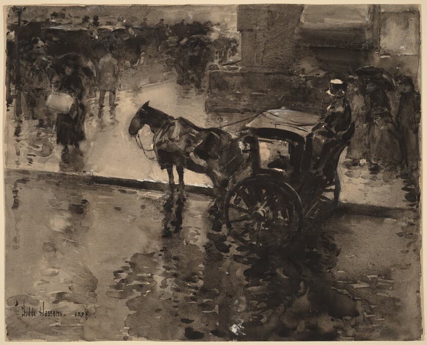 The Up-Tide on the Avenue — Childe Hassam