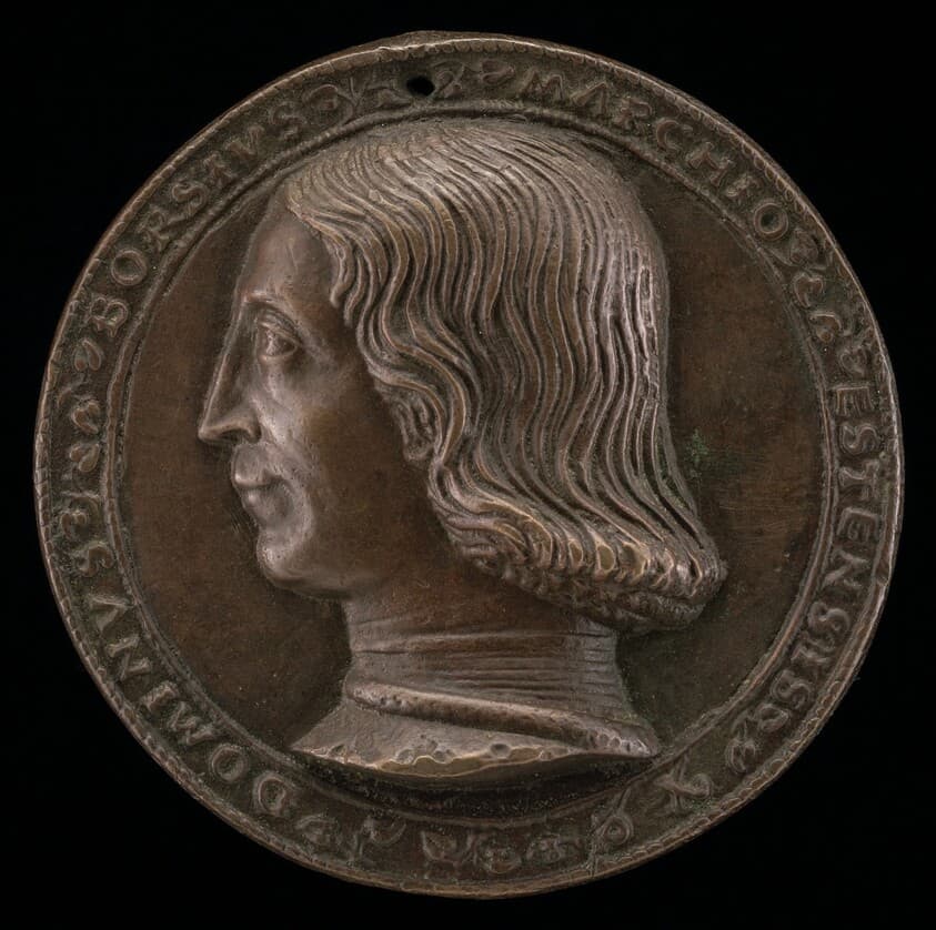 Borso d'Este, 1413-1471, Marquess of Este [obverse] — Amadio da Milano
