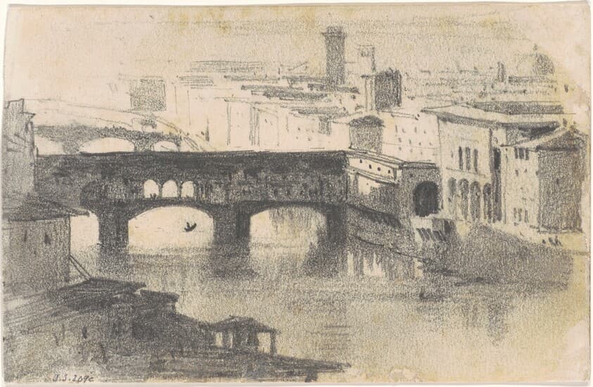 Ponte Vecchio, Florence [recto] — John Singer Sargent