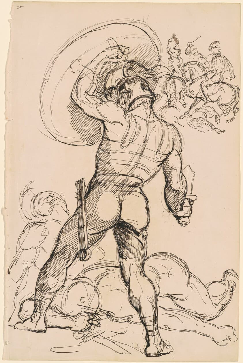 An Ancient Roman Warrior in Battle — Hippolyte Lalaisse