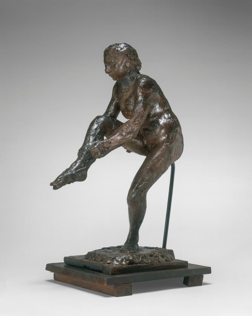 Dancer Putting on Her Stocking — Edgar Degas