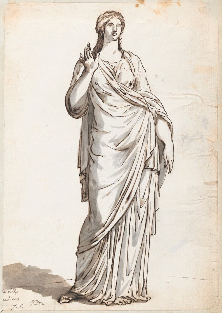 Woman with a Raised Hand, from the Villa Medici — Jacques-Louis David
