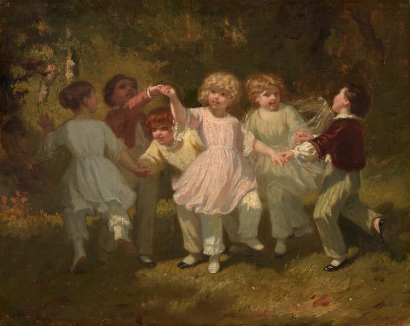 Children Playing in a Park — Hugues Merle