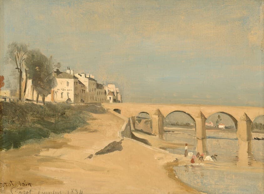 Bridge on the Saône River at Mâcon — Jean-Baptiste-Camille Corot