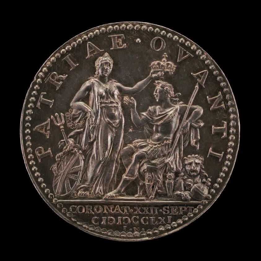 Britannia Crowning the King [reverse] — Johann Lorenz Natter
