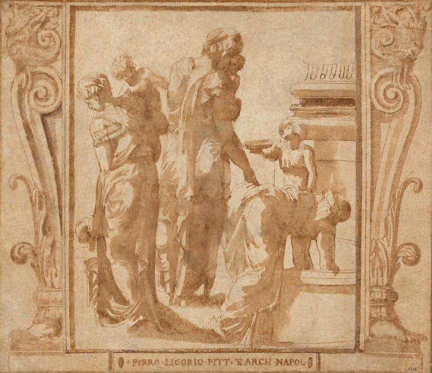 Women and Children at a Fountain — Pirro Ligorio