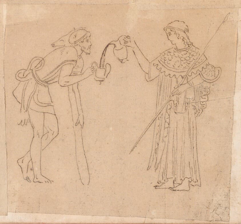 Athena Pouring a Drink for Hercules — Jacques-Louis David