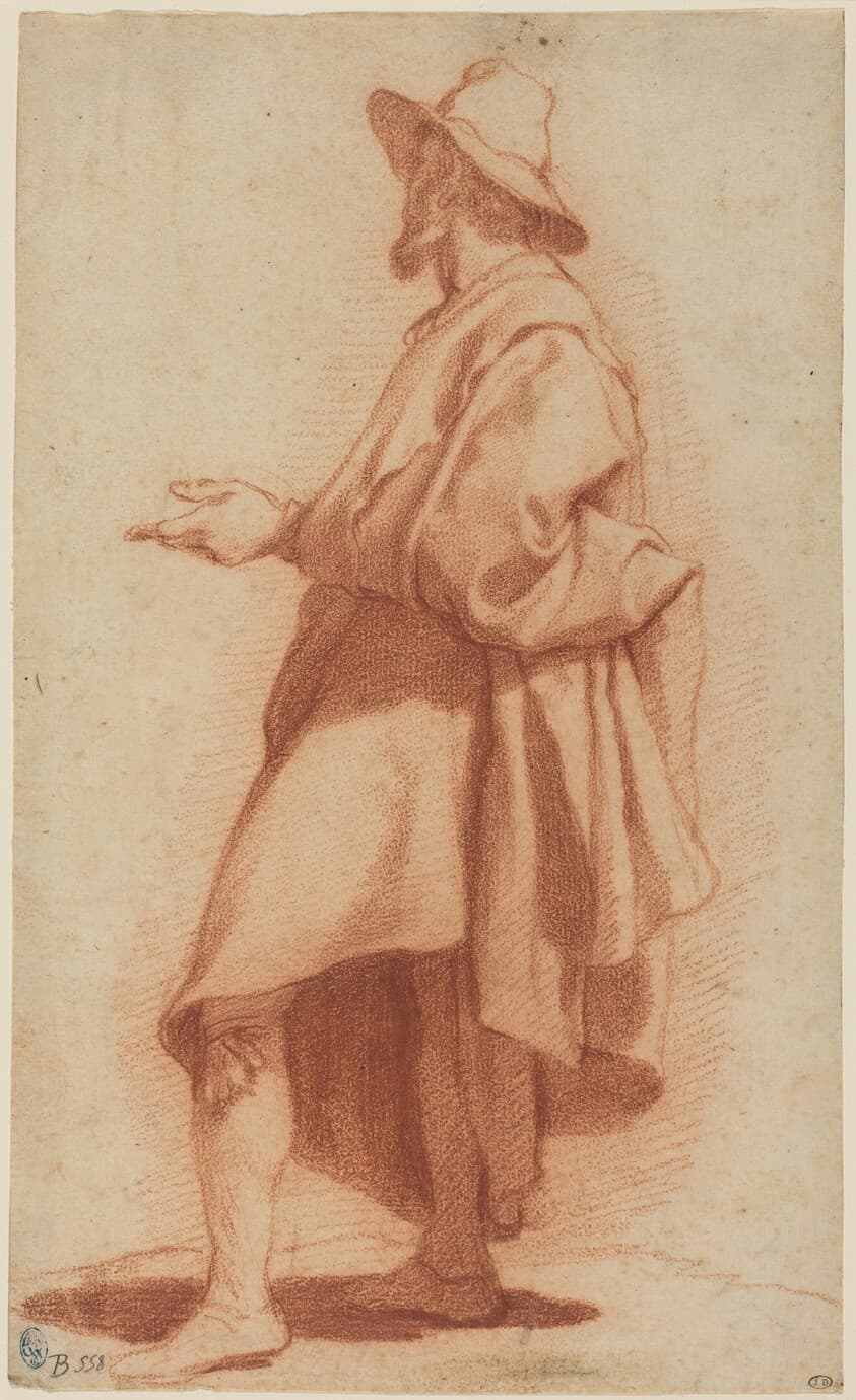 Standing Man Wearing a Cloak and Hat — Matteo Rosselli