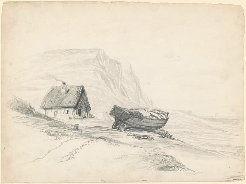 House and Boat at the Shore — Seth Wells Cheney