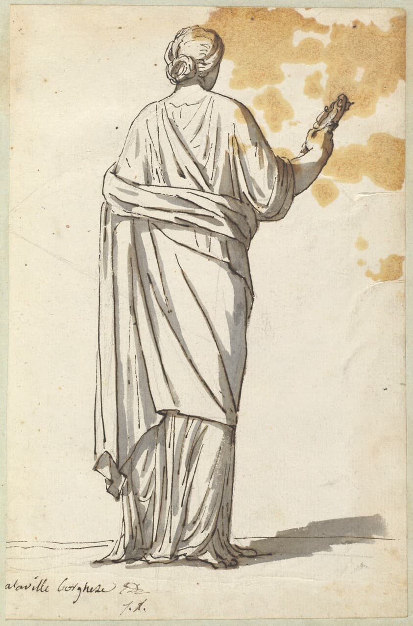 Woman with a Mirror, from the Villa Borghese — Jacques-Louis David
