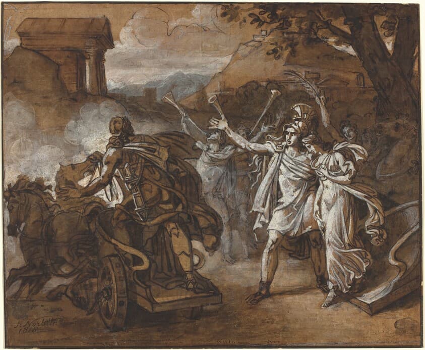 Castor and Pollux Rescuing Helen — Sébastien-Louis-Guillaume Norblin de la Gourdaine