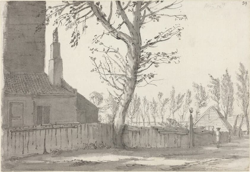 High Street at the Manor House, Marylebone — Samuel Hieronymus Grimm