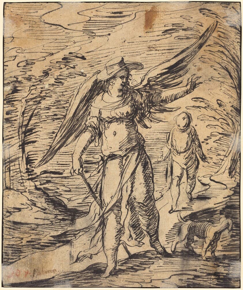 Tobias and the Angel [verso] — Hermann Weyer