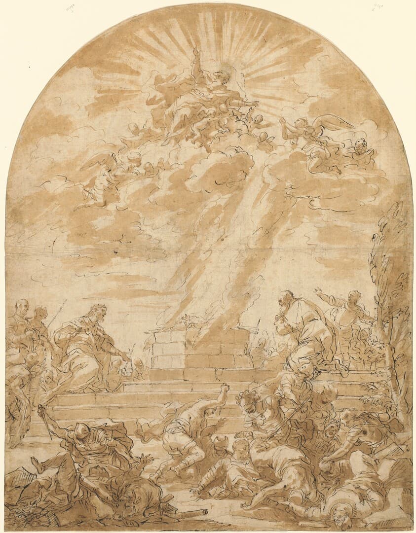 The Sacrifice of Elijah before King Ahab — Nicola Malinconico