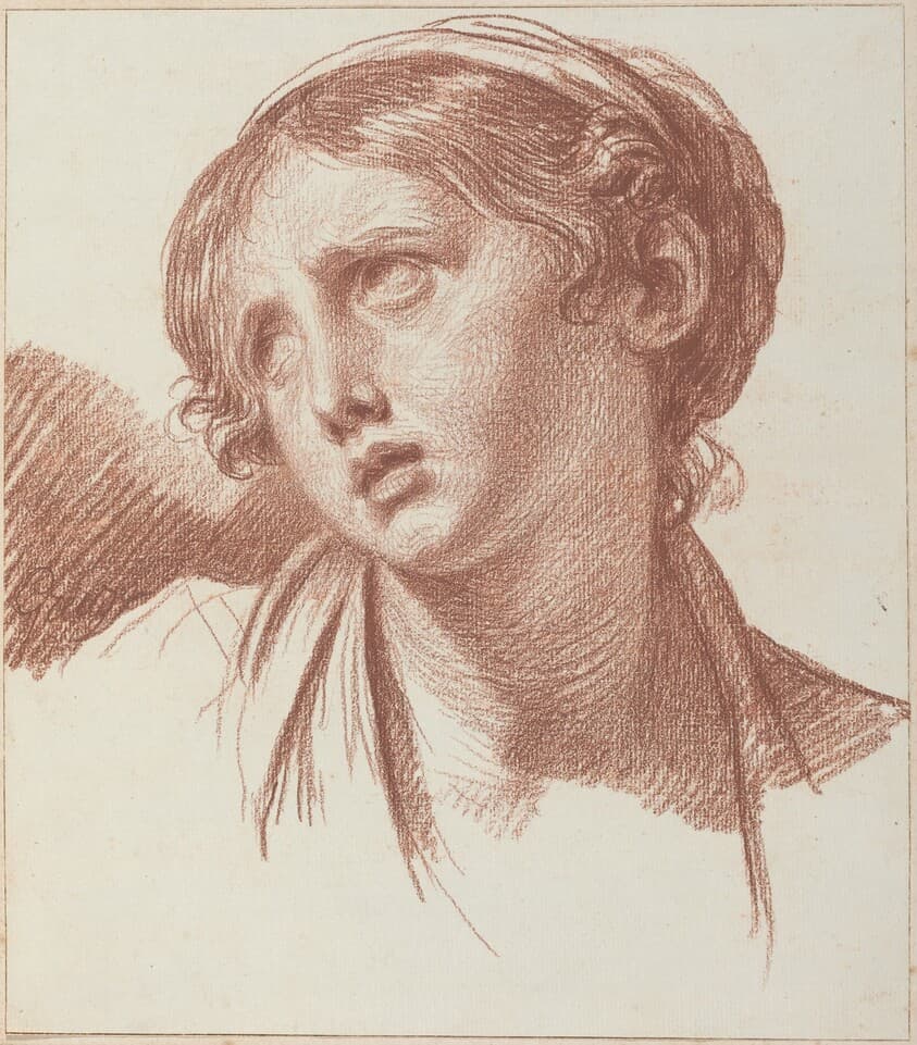A Young Girl Looking Upward — Jean-Baptiste Greuze