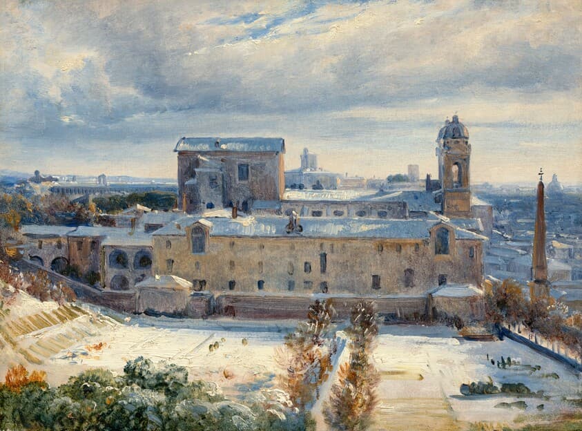 Santa Trinità dei Monti in the Snow — André Giroux