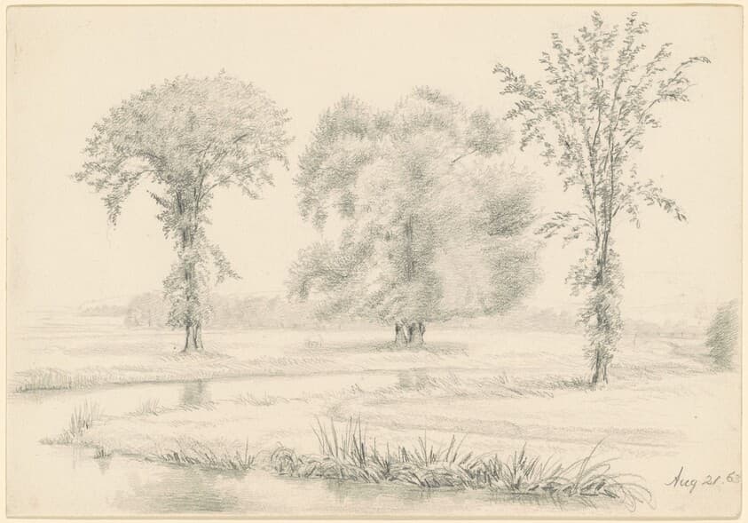 Landscape with Three Trees — James Wells Champney