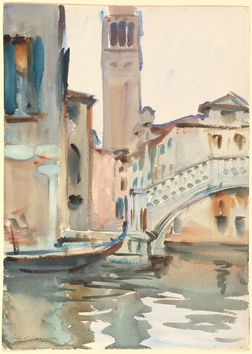 A Bridge and Campanile, Venice — John Singer Sargent